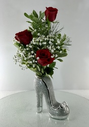 High Heeled in Silver Flower Power, Florist Davenport FL